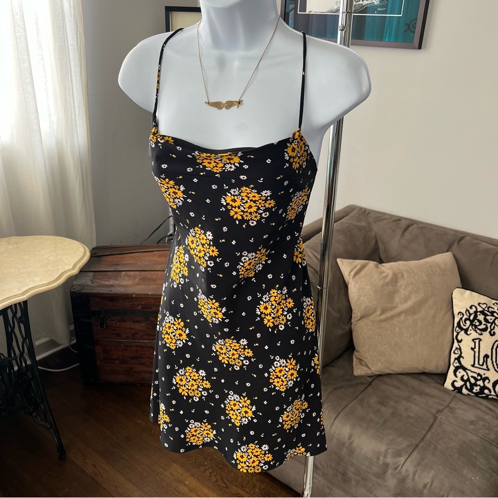 VRG GRL Black Floral Mini Sundress